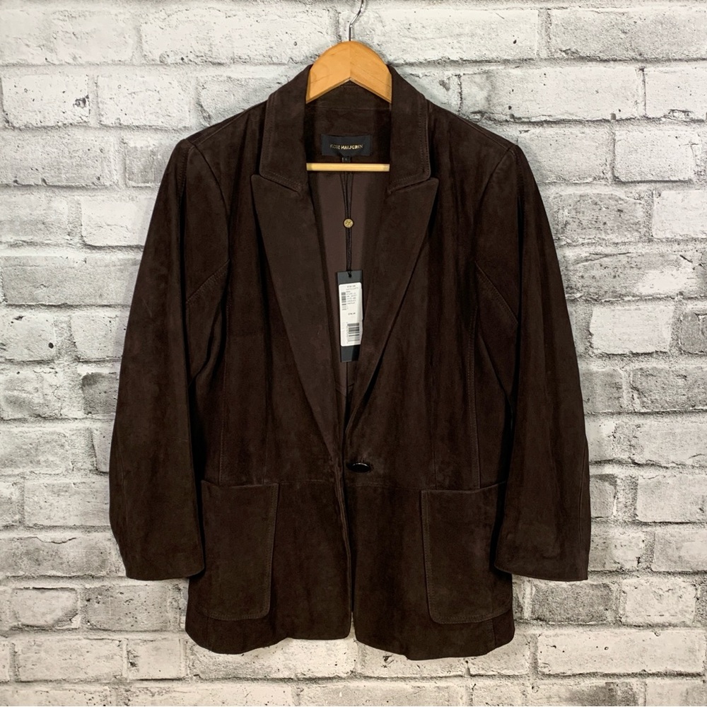 NWT. Kobi Halperin Uma Dark Brown Suede Blazer/Jacket